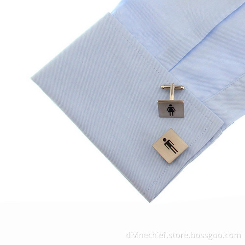 High Quality Polishing Stainless Steel/Copper/Titanium/Silver Cufflinks For Men